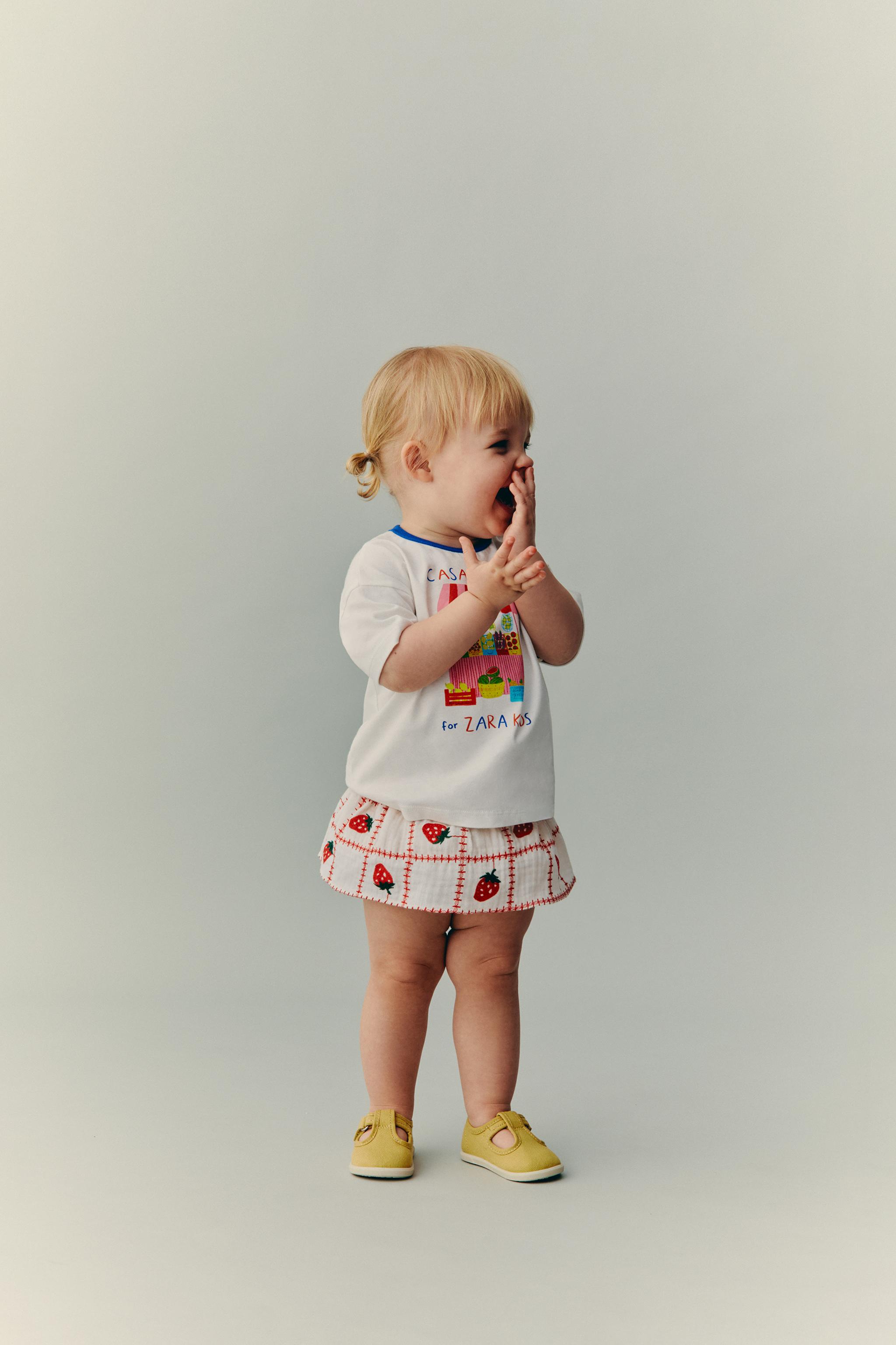 CULOTTE JUPE BRODÉE FRAISES CASA LAWA X ZARA KIDS